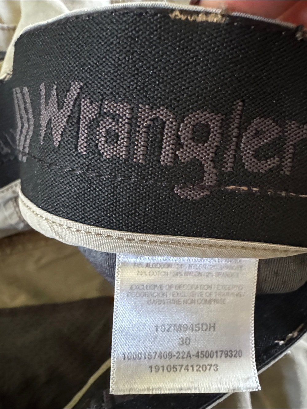 Wrangler Men's Flat Front Shorts - Khaki & Slightly Darker Khaki Pair - Picture 3 of 4